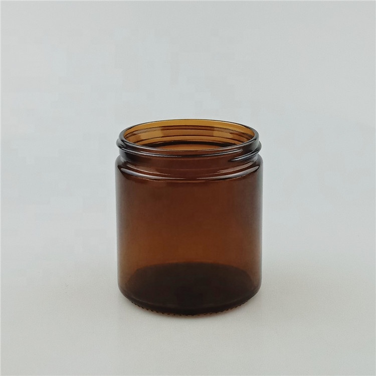 500ml 16oz Amber Glass Jar 500ml Bottles Cream Ointment Cosmetic With Aluminium Lid