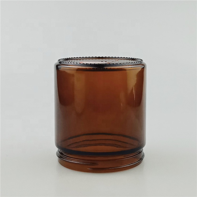 500ml 16oz Amber Glass Jar 500ml Bottles Cream Ointment Cosmetic With Aluminium Lid