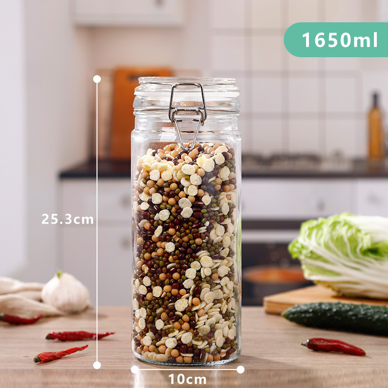 500ml 16oz Clear Straight Sided Glass Storage Jar Large Wide Mouth Glass Jar For Storage With Metal Lid Spice Jar Glass Storage