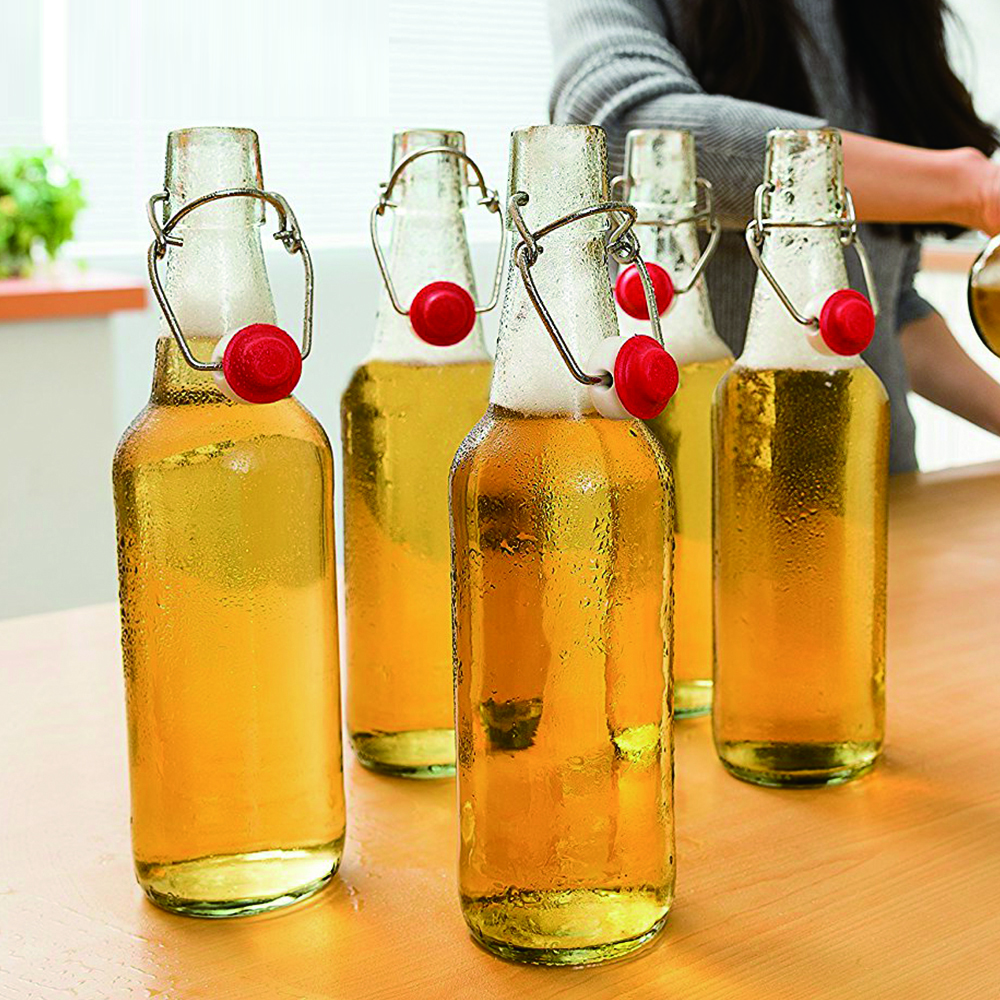 500ml 16oz Flip Top Home Brewing Kombucha Beer Glass Bottle For Beverage With Swing Top Caps