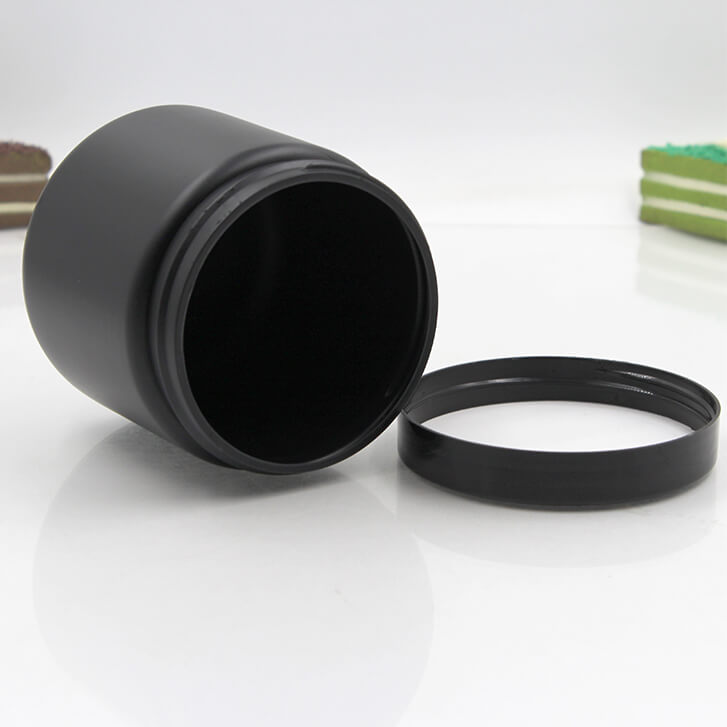 500ml 16oz Matte Black Hdpe Plastic Lotion Body Butter Hair Cream Care Pomade Jar