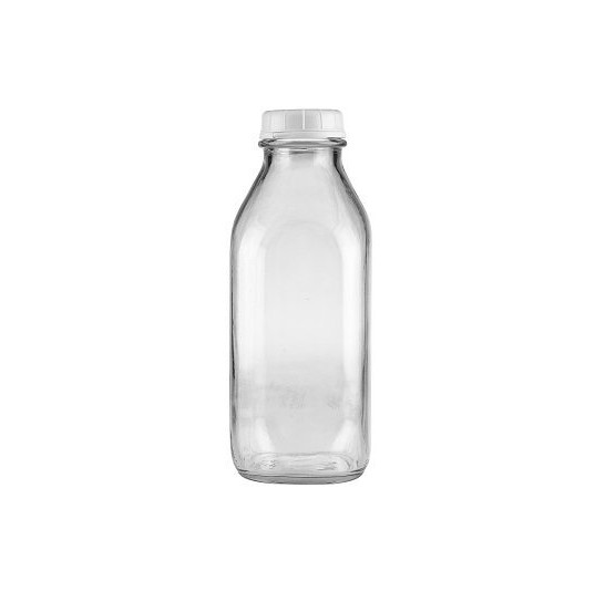 500ml 16oz Milk Glass Bottle Mockups For Food and French Fresh Beverage Packaging