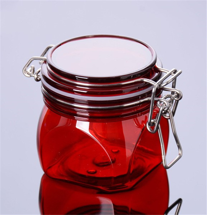 500ml 17 oz round pet plastic bale wire jar