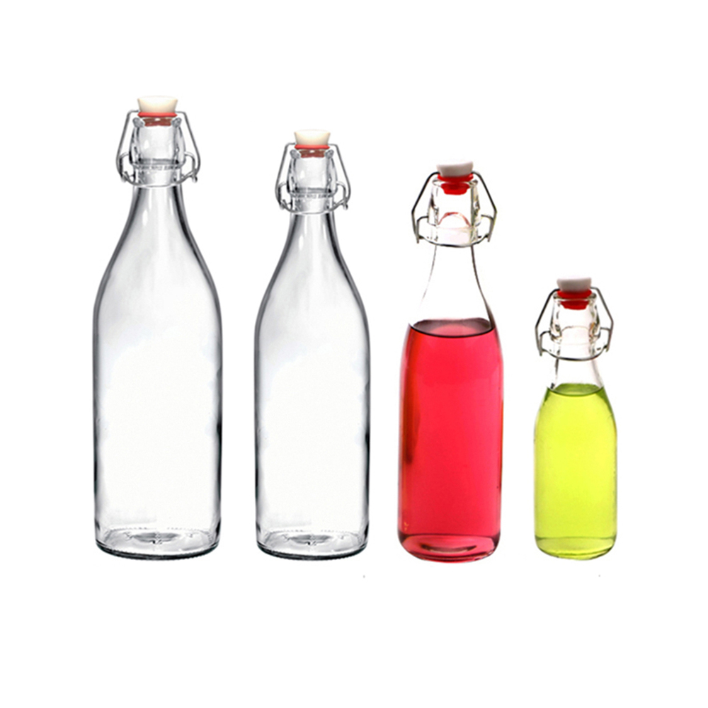 500ml 17oz empty glass bottle for liquor with rubber seal airtight lids