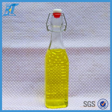 500ml 17oz empty glass bottle for liquor with rubber seal airtight lids
