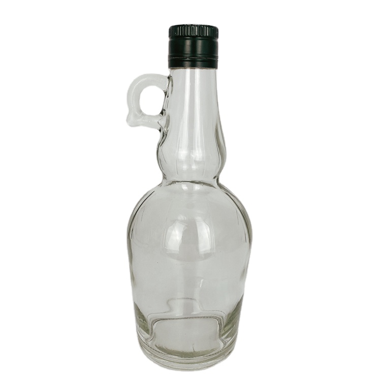 500ml 250ml 17oz 8.5oz cooking olive oil beverage glass bottle with handle and lid