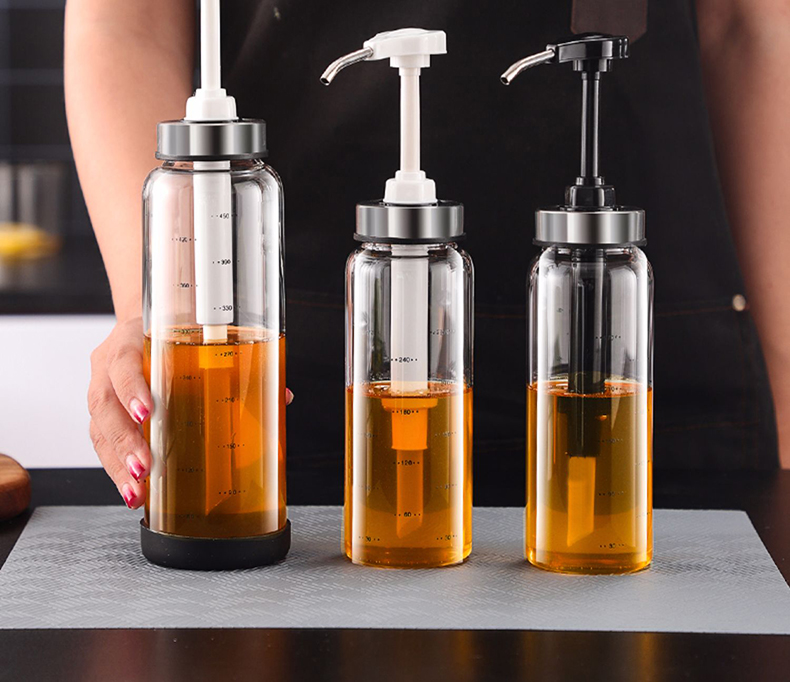 500ml 300ml glass jars and bottles Honey Dispenser Glass Bottle Maple Syrup Dispenser No Drip Glass - Beautiful Bottles