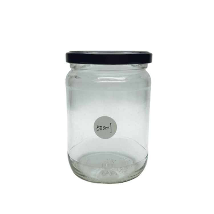 500ml 550ml 473ml 16oz round shape virgin coconut oil pickle food empty packaging glass jar with lid
