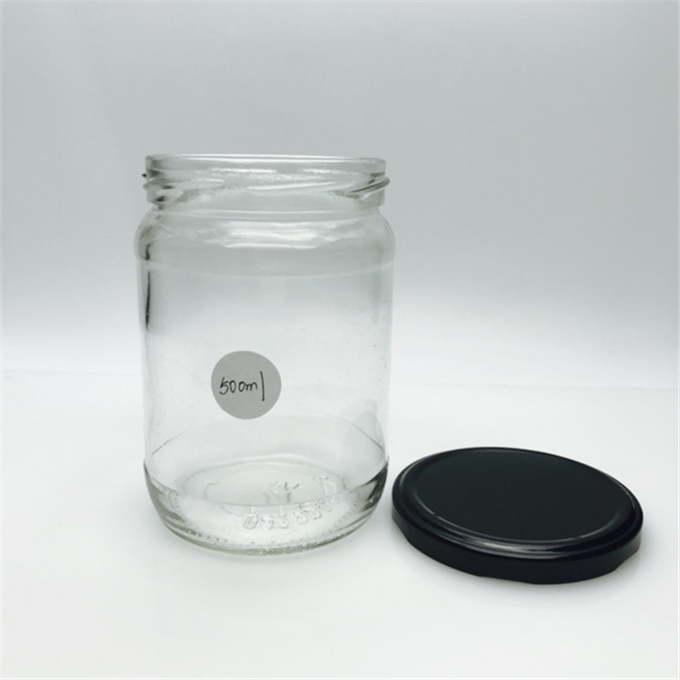 500ml 550ml 473ml 16oz round shape virgin coconut oil pickle food empty packaging glass jar with lid