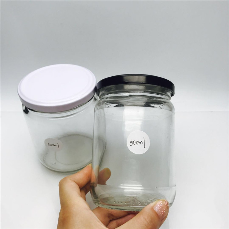 500ml 550ml 473ml 16oz round shape virgin coconut oil pickle food empty packaging glass jar with lid
