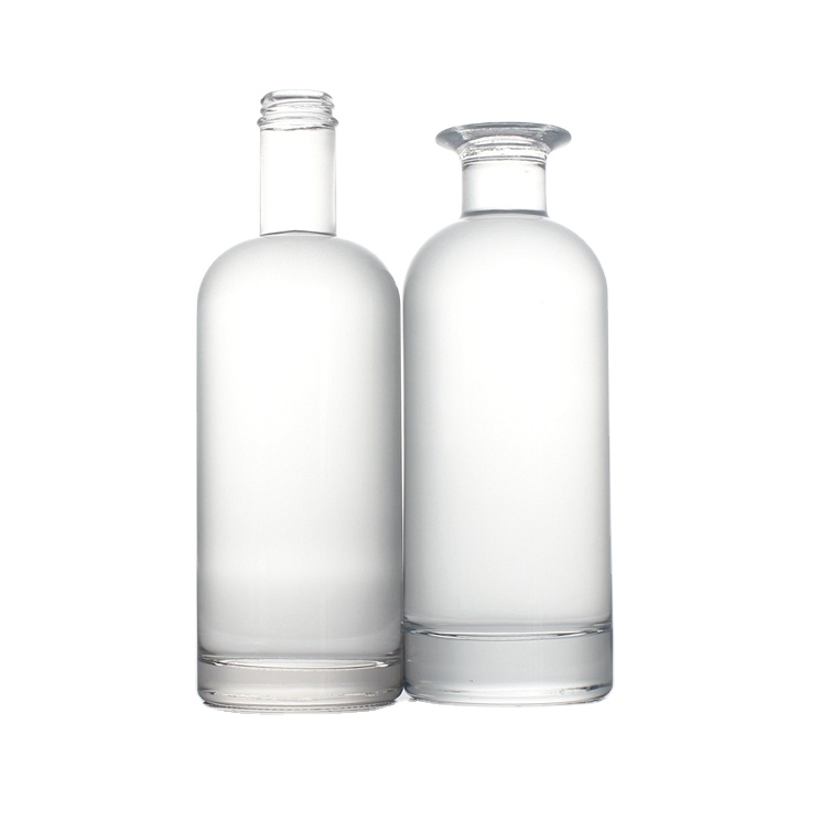 500ml 700ml 750ml round extra flint clear alcohol rum gin tequila vodka brandy glass bottle with stopper
