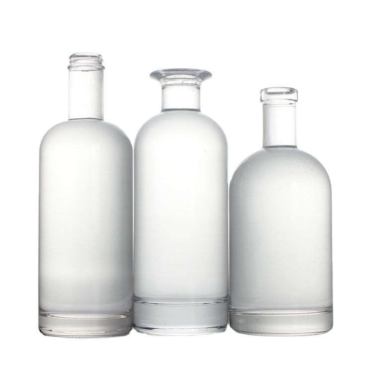 500ml 700ml 750ml round extra flint clear alcohol rum gin tequila vodka brandy glass bottle with stopper