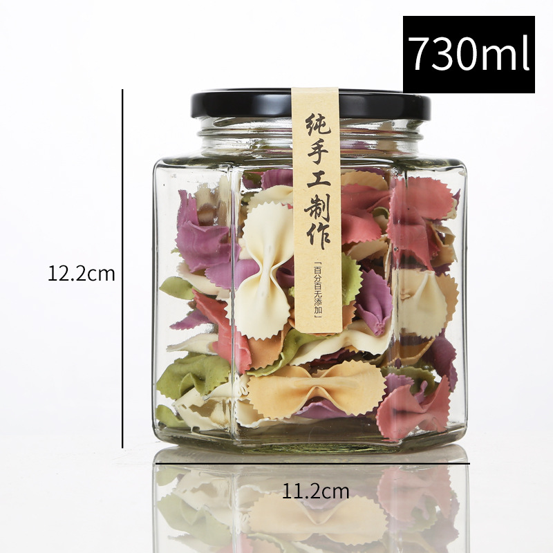 500ml / 730ml Glass Hexagonal Honey Jars in Bulk Jam
