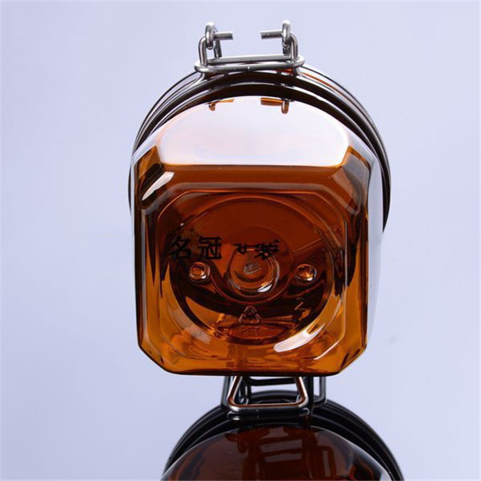 500ml 750ml 1000ml 1500ml 2000ml 3000ml clamp top square plastic mason food storage jar with metal lock
