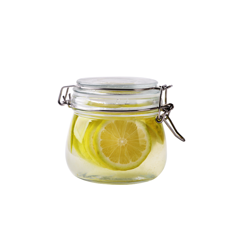 500ml 750ml 1000ml 1500ml wide mouth food storage glass jar with clip top lid