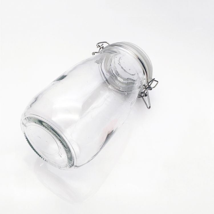 500ml 750ml 1000ml 1500ml wide mouth food storage glass jar with clip top lid