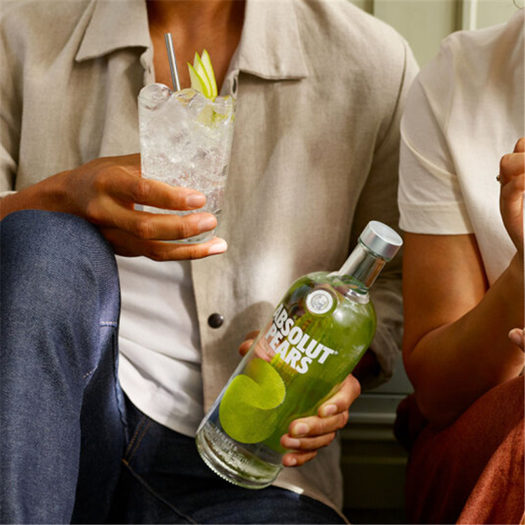 500ml 750ml 1000ml High Quality Empty Absolute Vodka Glass Bottles with Lids