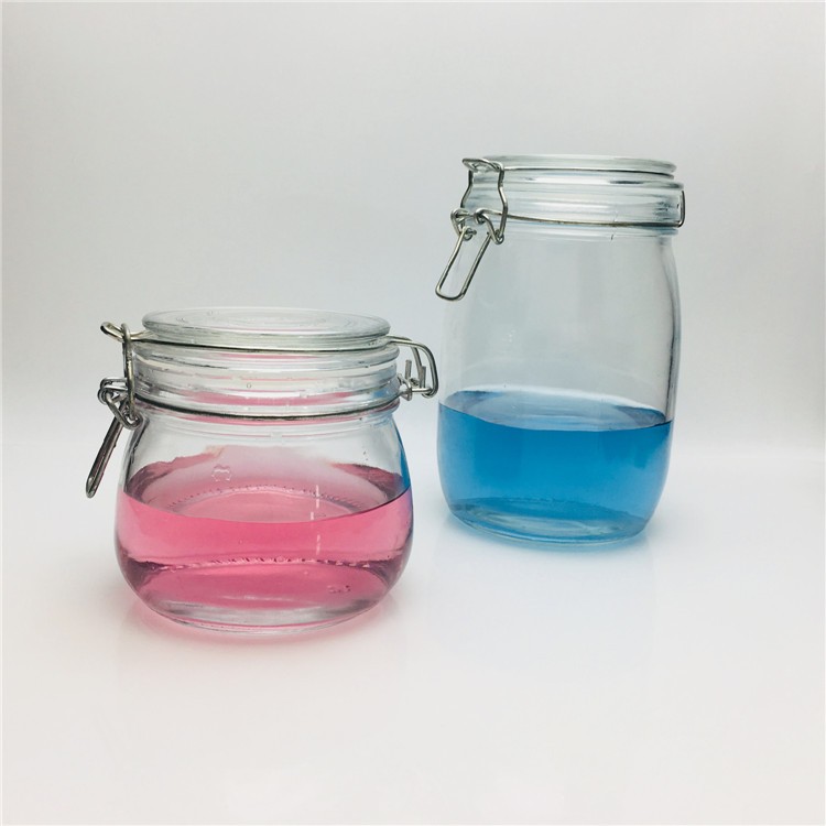 500ml 750ml 1000ml swing top glass jar clip lid jars for cookie snacks rice food storage