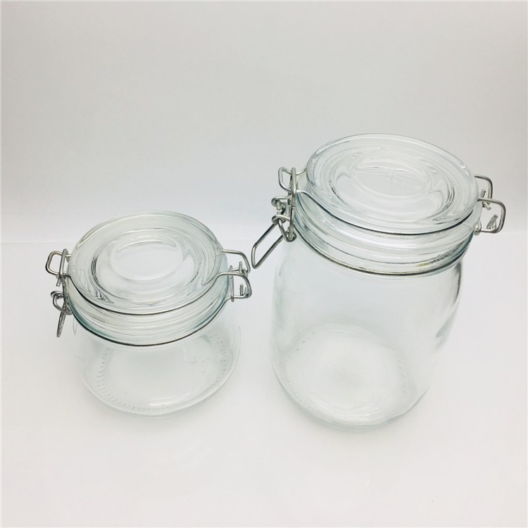 500ml 750ml 1000ml swing top glass jar clip lid jars for cookie snacks rice food storage