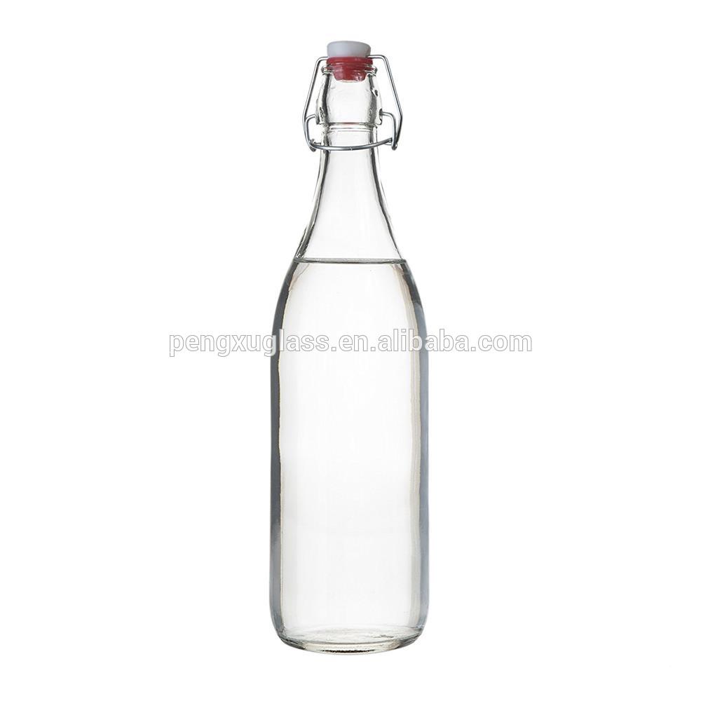 500ml 750ml 1L Clear Swing Top Stopper Glass Beer Bottle for Juice Kombucha Wholesale Free Sample