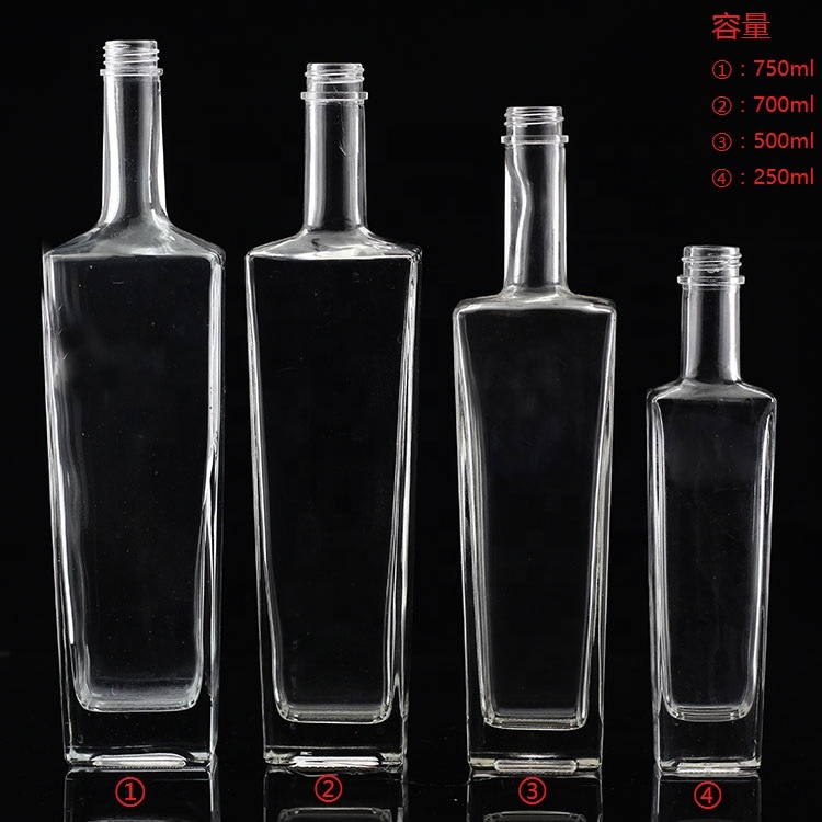 500ml 750ml Liquor Glass Bottle Different Size Vodka Bottle With Cork