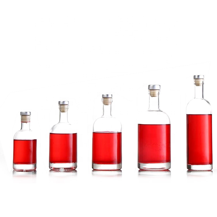 500ml 750ml clear vodka bottle wine liquor glass bottle with stopper