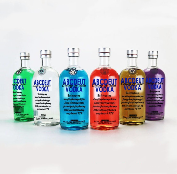 500ml 750ml vodka bottle wine liquor glass bottle with cork