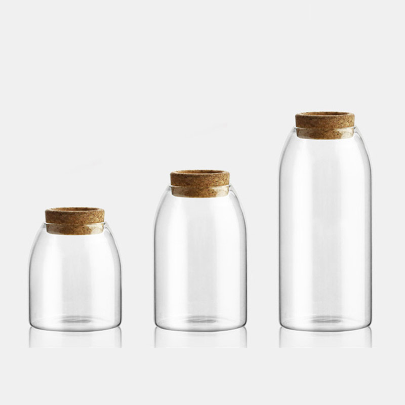 500ml 800ml 1200ml borosilicate glass storage bottles & jars cookie tea dry fruits tin can packaging