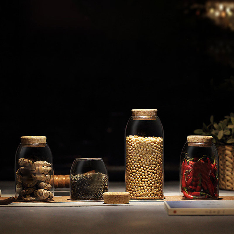 500ml 800ml 1200ml cookie candy tea dry fruits tin can packaging borosilicate glass storage bottles & jars