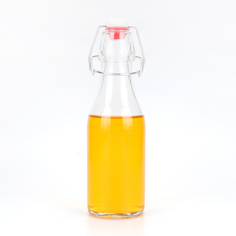 500ml Airtight Transparent Glass Storage Bottles with Swing Top for Wine Juice Milk