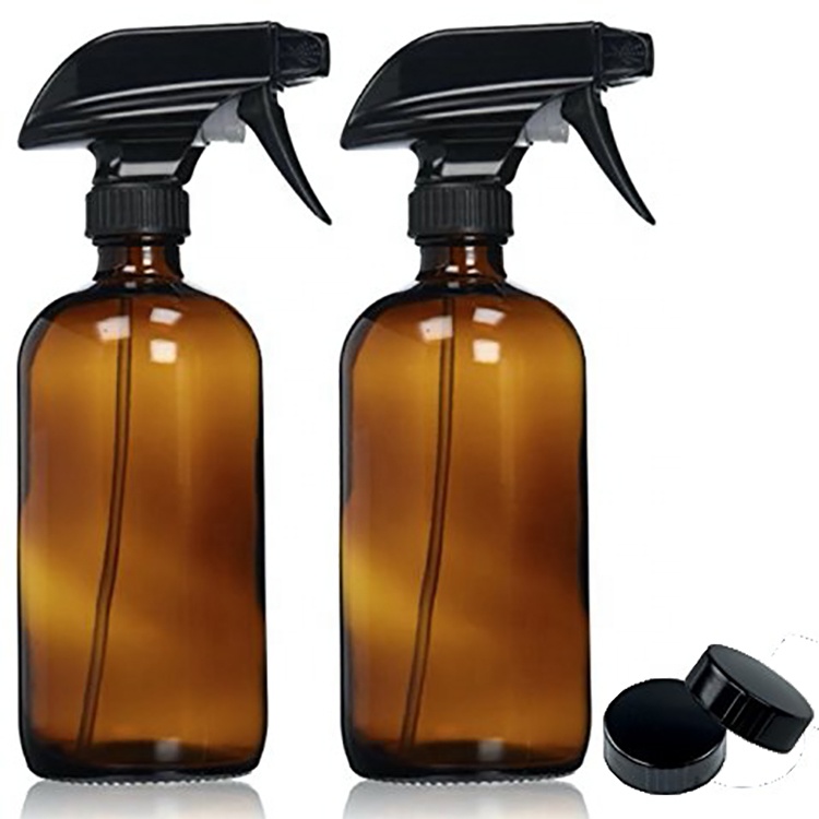 500ml Amber Boston Round Glass Bottle Essential Oil Bottle Amber Glass Spray Bottle
