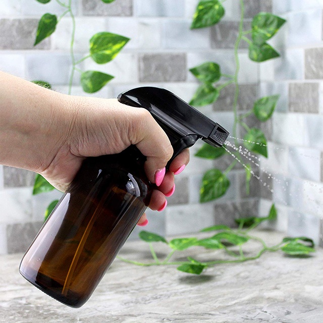 500ml Amber Boston Round Glass Bottle Essential Oil Bottle Amber Glass Spray Bottle