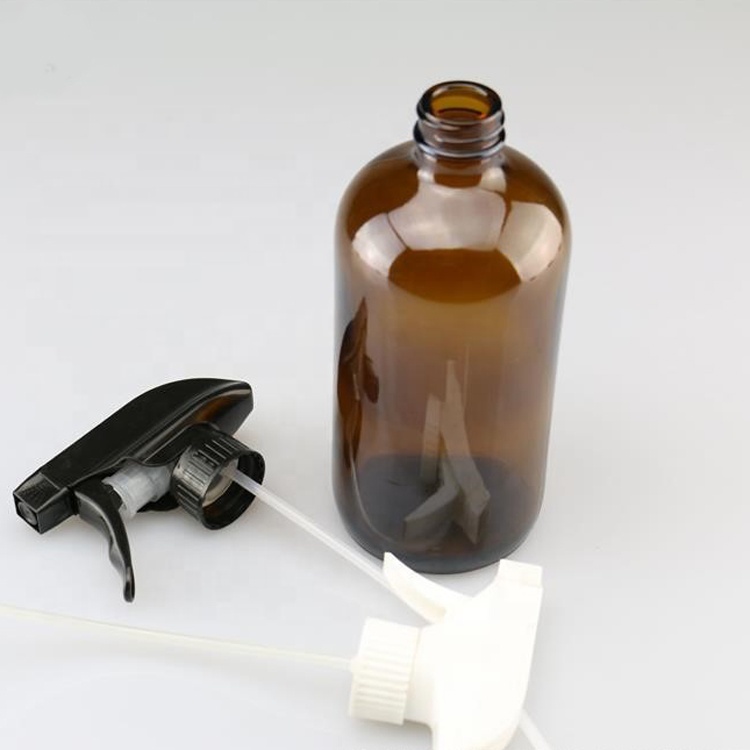 500ml Amber Boston Round Glass Bottle Essential Oil Bottle Amber Glass Spray Bottle