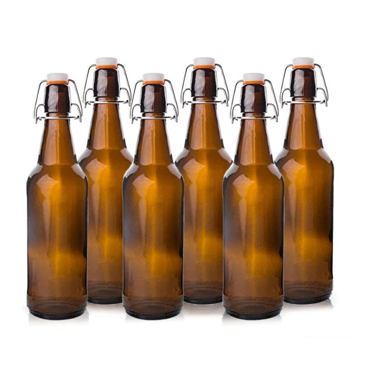 500ml Amber Swing Top Stopper Glass Beer Bottle for Juice Kombucha Wholesale Free Sample