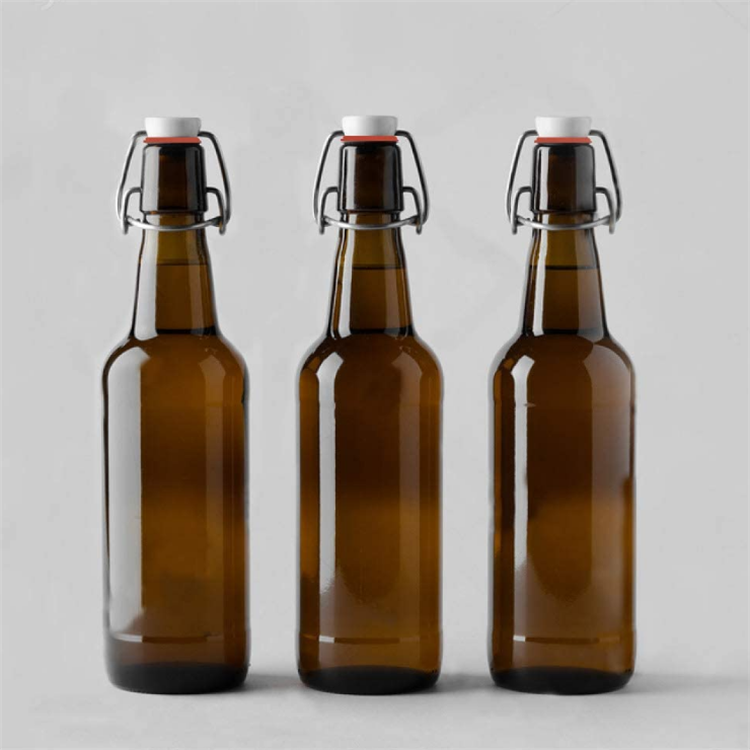500ml Amber Swing Top Stopper Glass Beer Bottle for Juice Kombucha Wholesale Free Sample