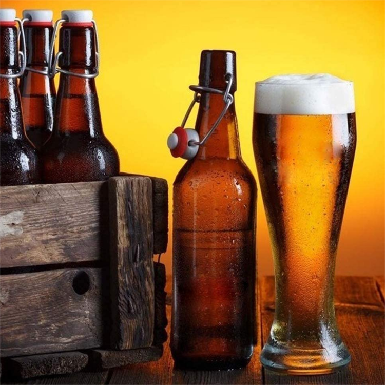 500ml Amber Swing Top Stopper Glass Beer Bottle for Juice Kombucha Wholesale Free Sample