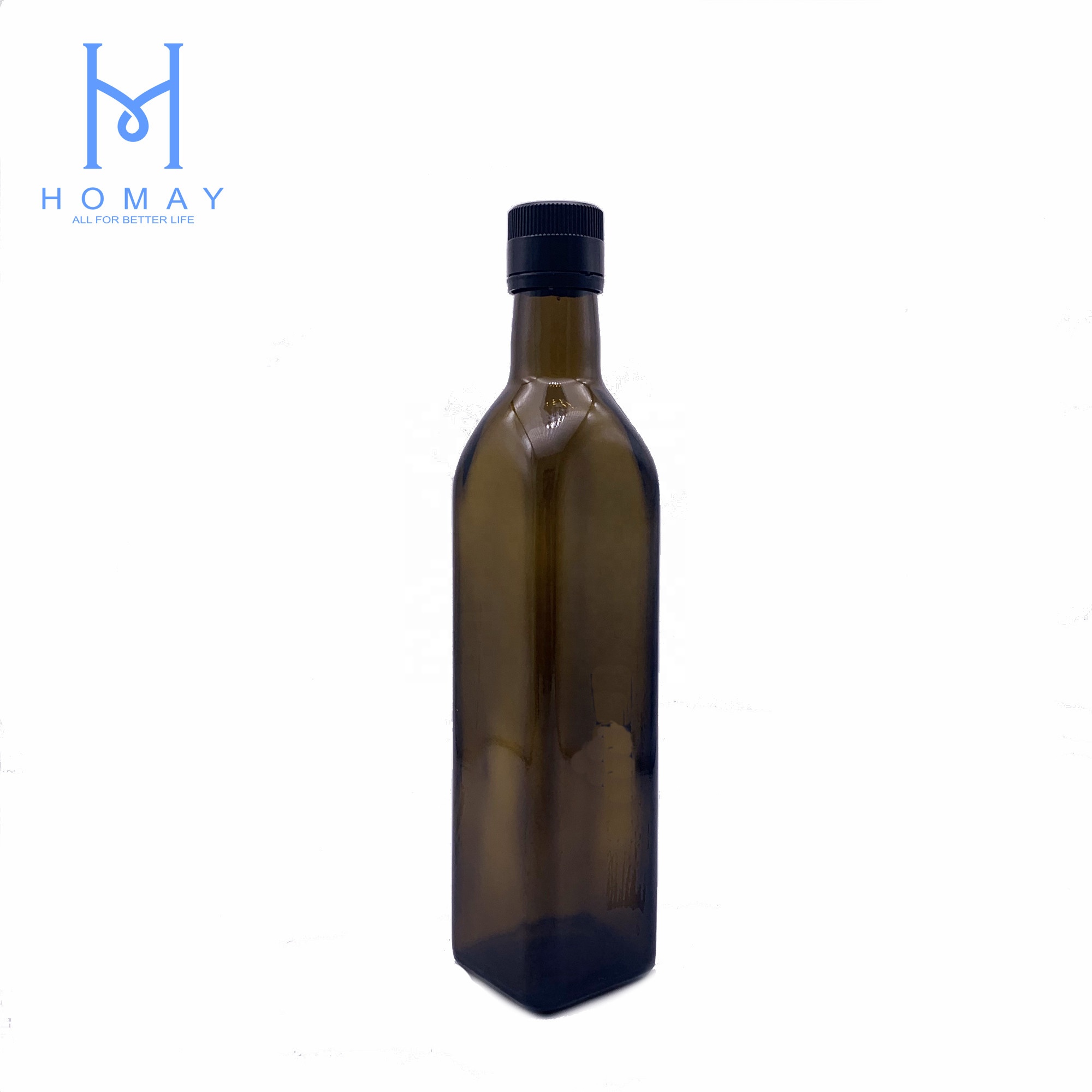 500ml Amber square olive oil glass bottle emoty glass bottle for olive oil
