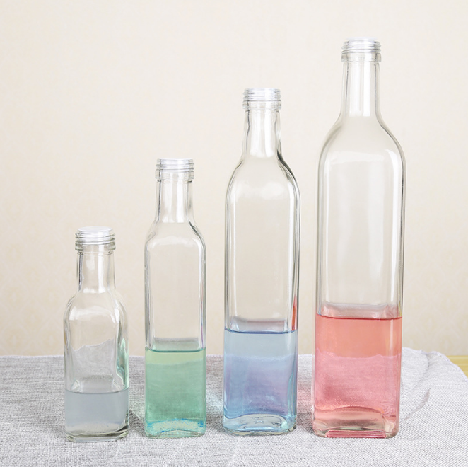500ml Amber square olive oil glass bottle emoty glass bottle for olive oil