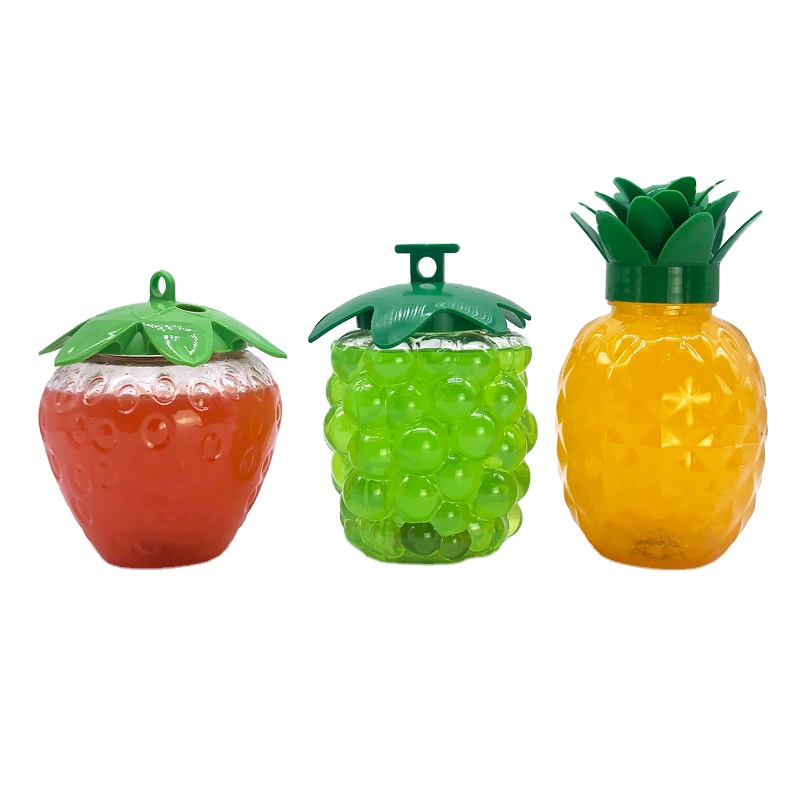 500ml BPA Free Fruit Pineapple Shaped Plastic Drinking Cup Drinking Water Bottle with Straw  Lid