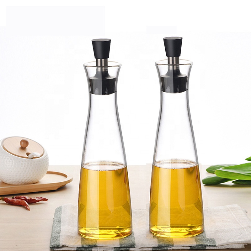 500ml Borosilicate Olive Oil Bottles Cooking Oil Glass Dispenser with Non-drip Stopper