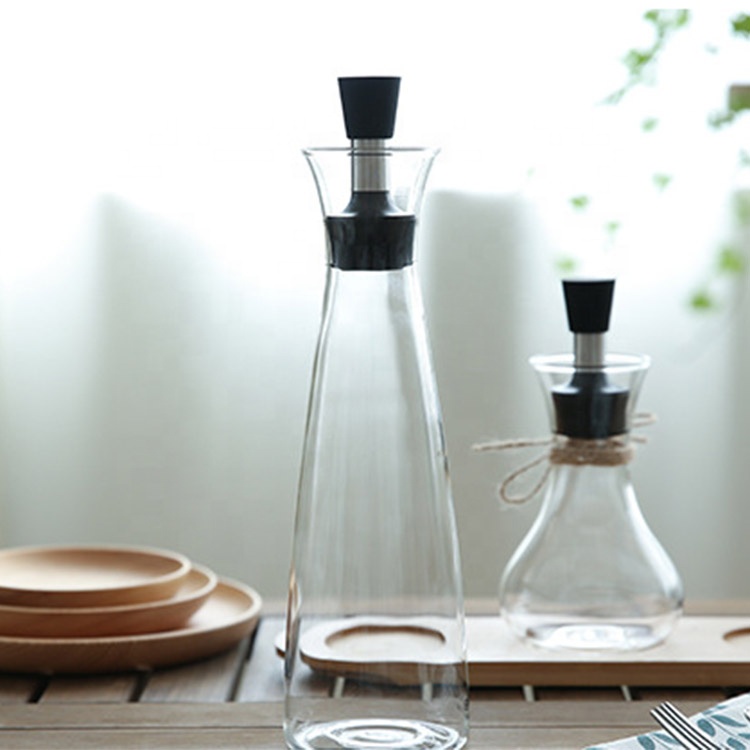 500ml Borosilicate Olive Oil Bottles Cooking Oil Glass Dispenser with Non-drip Stopper