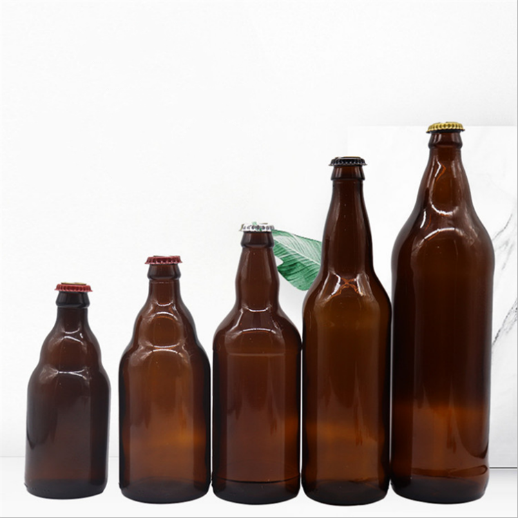 500ml Brown beverage beer glass wine bottle with lid