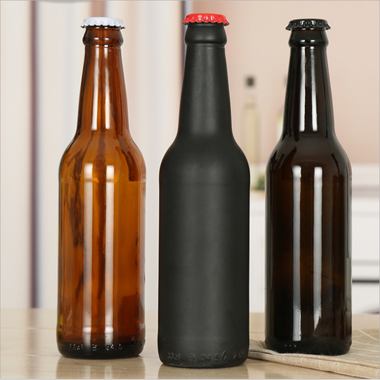 500ml Brown beverage beer glass wine bottle with lid