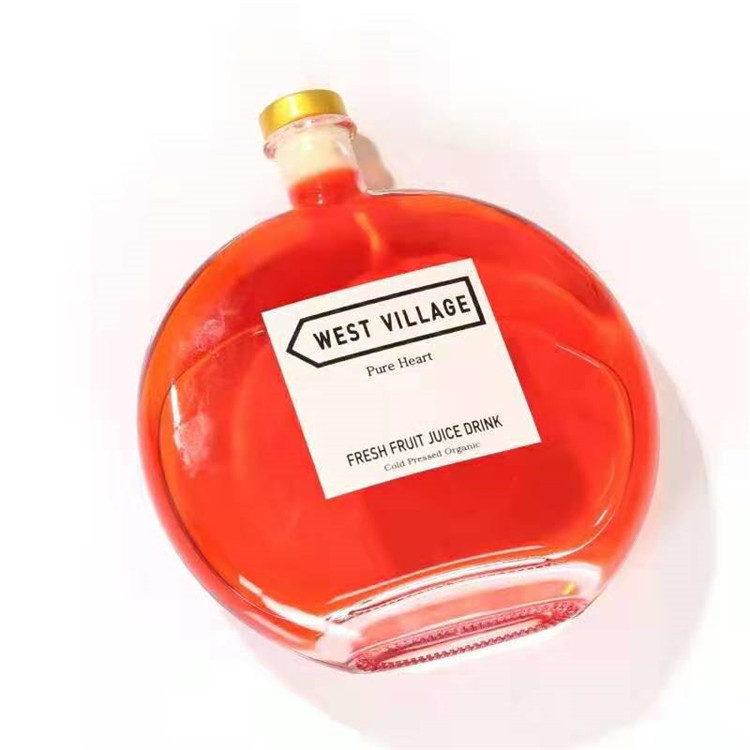 500ml Clear Round Ball Shape Empty Whiskey Wine Glass Bottle With Cork