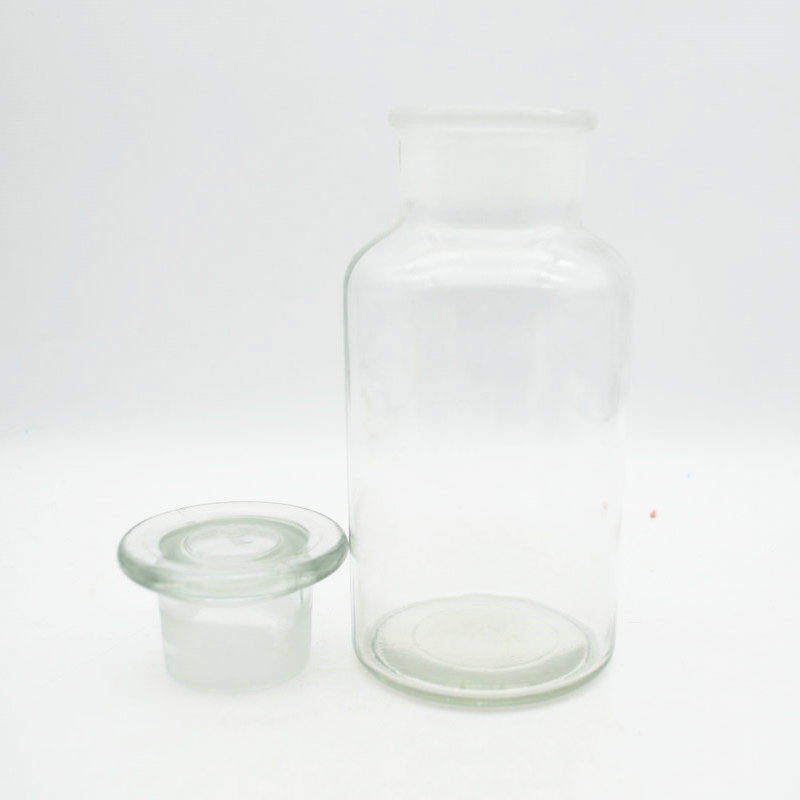 500ml Clear empty medical glass apothecary pharmaceutical pill bottle with wide mouth