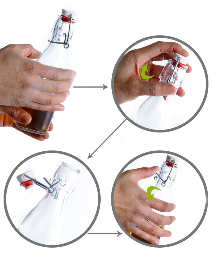 500ml Clear glass 16oz kombucha swing top beer bottle