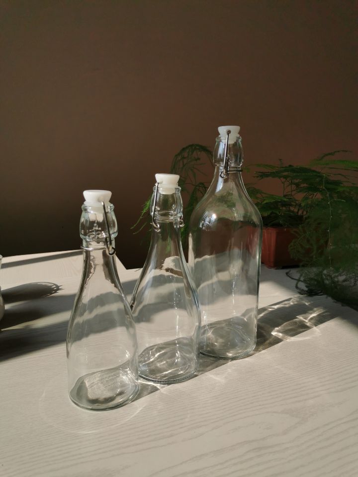 500ml Clear glass 16oz kombucha swing top beer bottle