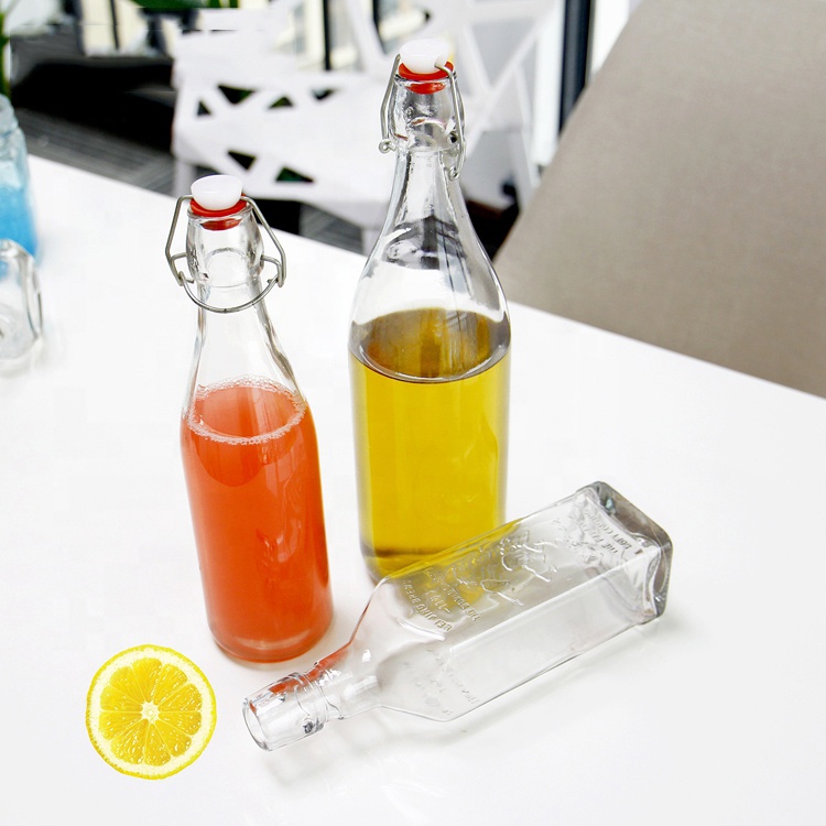 500ml Clear glass 750ml 1000ml kombucha swing top beer bottle wholesale