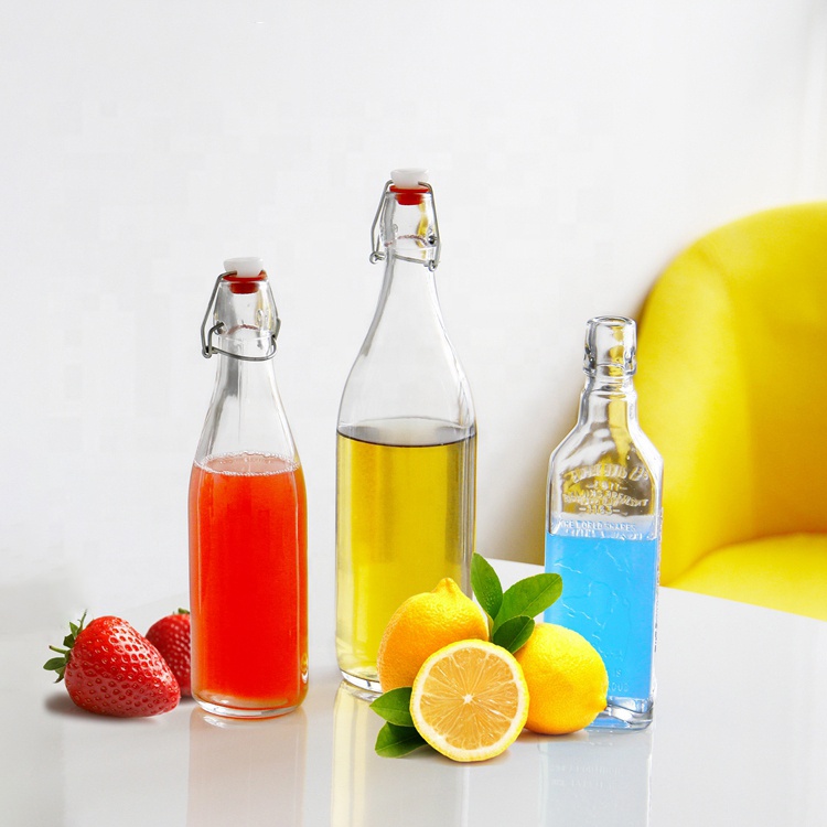 500ml Clear glass 750ml 1000ml kombucha swing top beer bottle wholesale