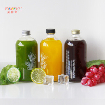 500ml Custom Design Round Recycled Juice Bottle Glass 16 oz